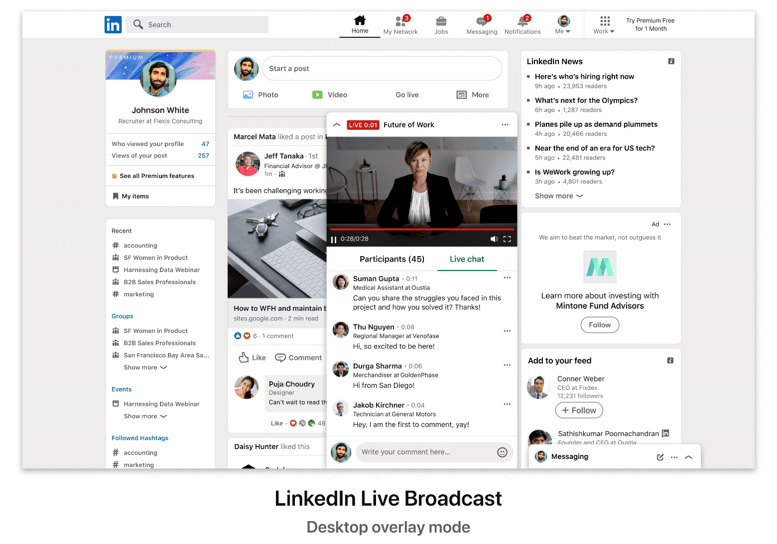LinkedIn Live-Broadcast