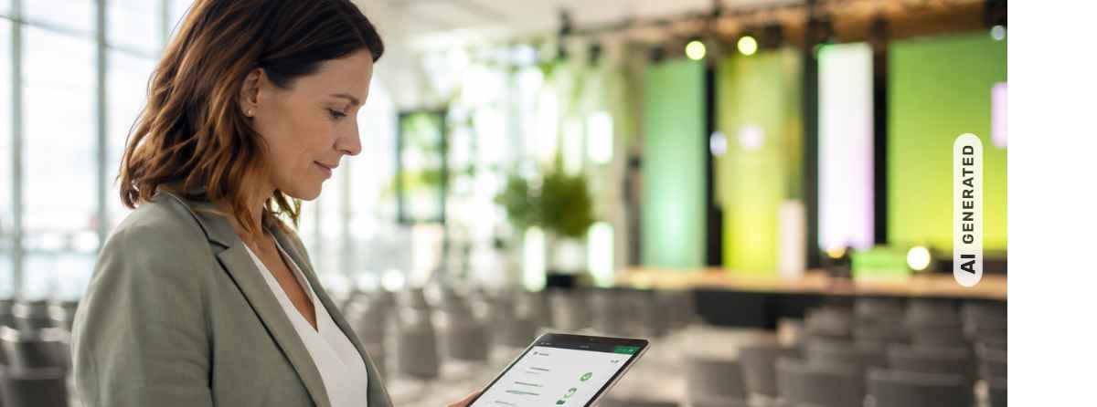 Event-Zukunftscheck: interaktives Dashboard mit 10 Kategorien für zukunftsfähiges Eventmanagement (KI-generiertes Bild)