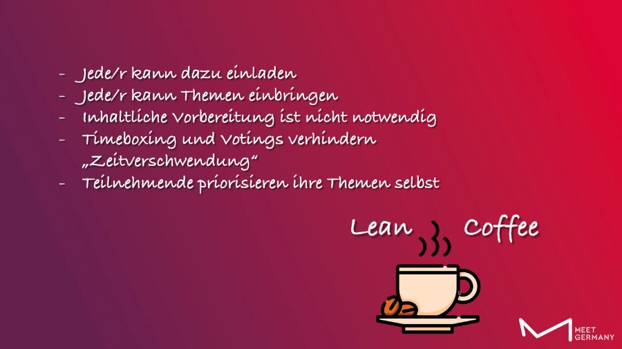 Lean Coffee mit MEET GERMANY und Ralf Neugebauer
