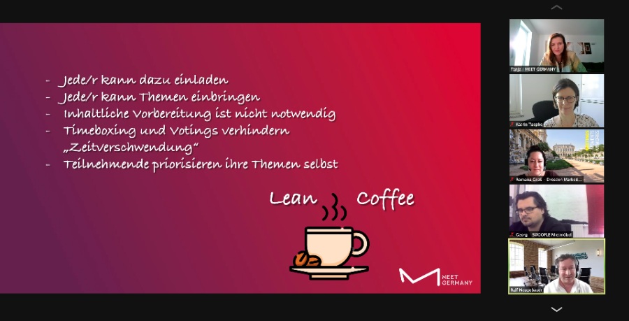 Lean Coffee virtual mit MEET GERMANY