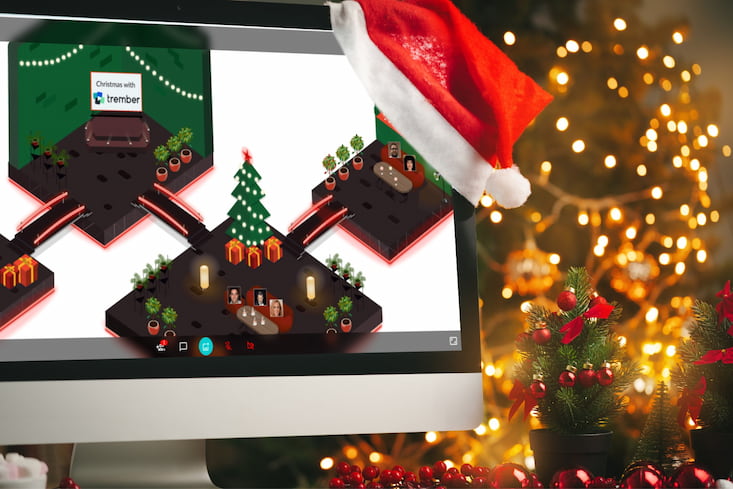 Online-weihnachtsfeier mit der Event-Plattform von trember