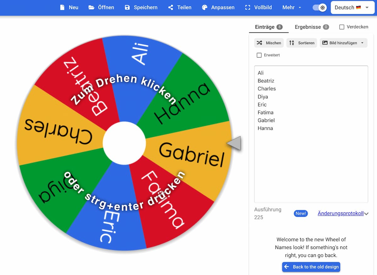Wheel of Names – digitaler Zufallsgenerator mit vielen Einstellungen