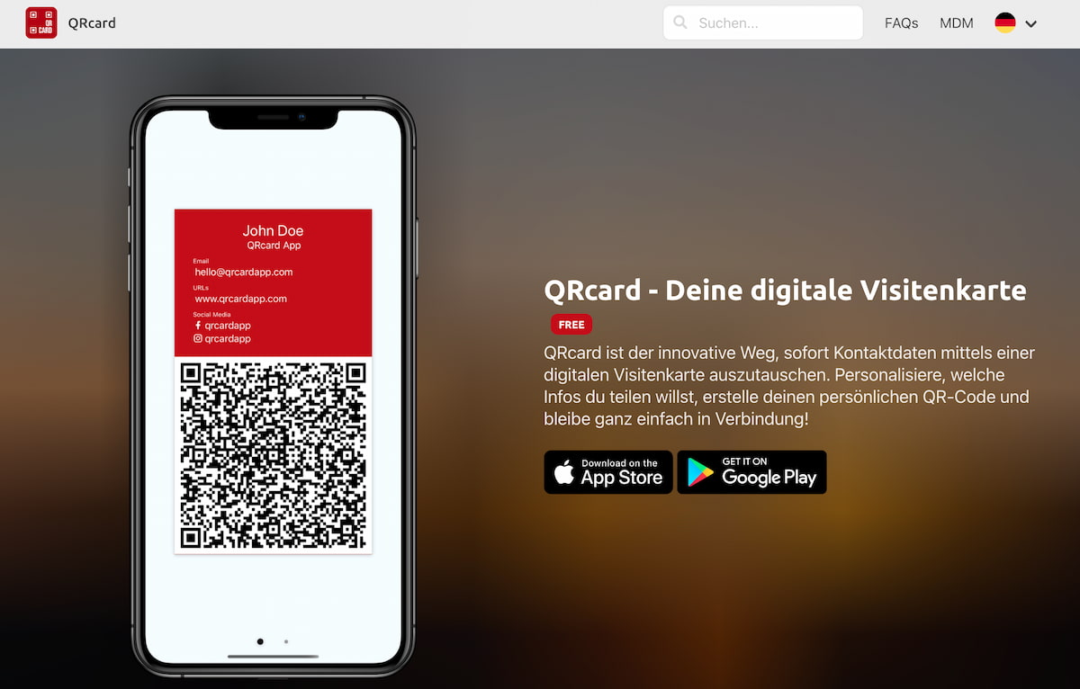 QRcard - digitale Visitenkarte