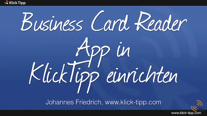 Business-Card-Reader von KlickTipp